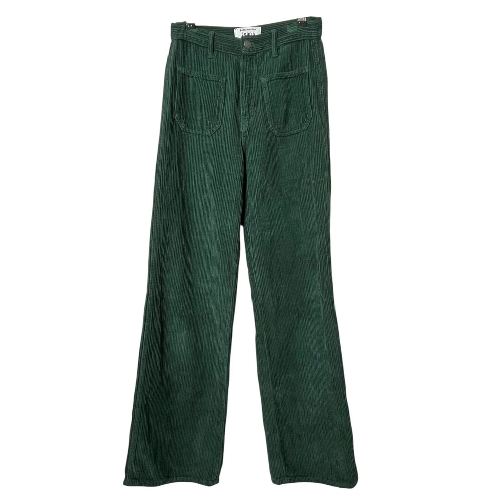 Reformation Alyssa High Rise Wide Leg Jeans Corduroy Pants Women's 26 Forest Fit - Picture 2 of 8